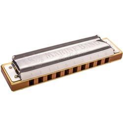 Hohner Marine Band - 10 Hole Diatonic Harmonica w/ Wooden Reed in Key A