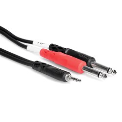 Hosa CMP-153 3.5mm TRS to Dual 1/4" TS Stereo Breakout Cable (3ft)