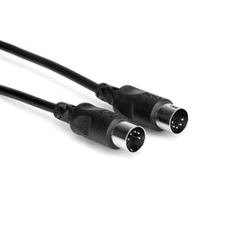 Hosa MID301BK 5-pin DIN to Same MIDI Cable, 1 ft