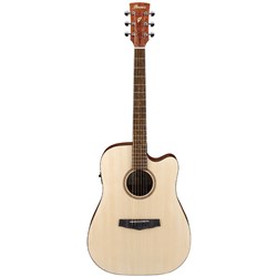 Ibanez PF10CE Acoustic Guitar w/ Cutaway & Pickup (Open Pore Natural)