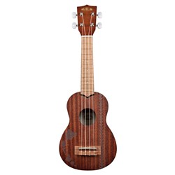 Kala KA-15S-H2 Satin Mahogany Ukulele w/ Hawaiian Islands & Tattoo