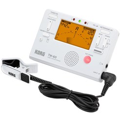 Korg TM60C Combo Tuner Metronome w/ Contact Microphone (White)