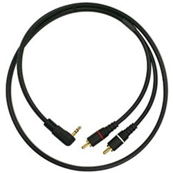 Mogami Patch IP Right-Angle 3.5mm TRS to Dual RCA Cable (3ft)