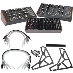 Moog Semi-Modular Package w/ 2x Mother-32, 1x DFAM, 3-Tier Rack Kit & 10x Patch Cables