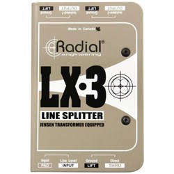 Radial LX3 Line Level Splitter (Passive 1-Input 3-Output w/ 2 Jensen Isolated Outputs)