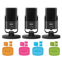 Rode NT-USB Mini Compact Studio Quality USB Mic Pack w/ 3 Mics & Free Coloured ID Caps