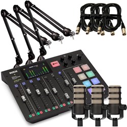 Rode RodeCaster Pro Pack 3 w/ 3x PodMic, 3x PSA1 & 3x XLR Cables (3m)