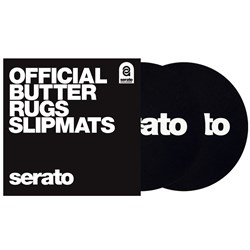 Serato Butter Rug 7" Slipmats (Black w/ White Logo) - Pair