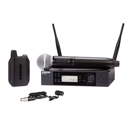 Shure GLXD124R+ / 85 Digital Wireless Combo System w/ SM58 Handheld & WL185 Lav Mics