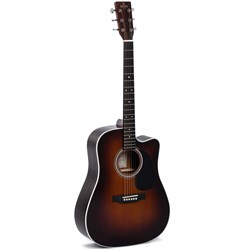 Sigma DTC-1E-SB Acoustic Guitar w/ Solid Spruce Top Cutaway & Pickup (Sunburst)
