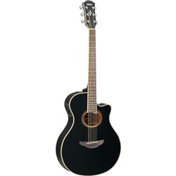 Yamaha APX700II Thin-Line Acoustic Guitar w/ Solid Top Cutaway & Pickup (Black)