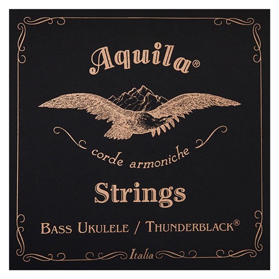 Aquila Thunderblack 4-String Bass Ukulele Set (GDAE)