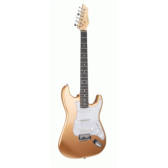 Ashton AG232GD SSS Electric Guitar w/ Gig Bag, Strap & Lead (Metallic Gold)