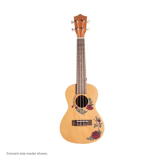 Bamboo Flowers Line Roses Soprano Ukulele with Bag