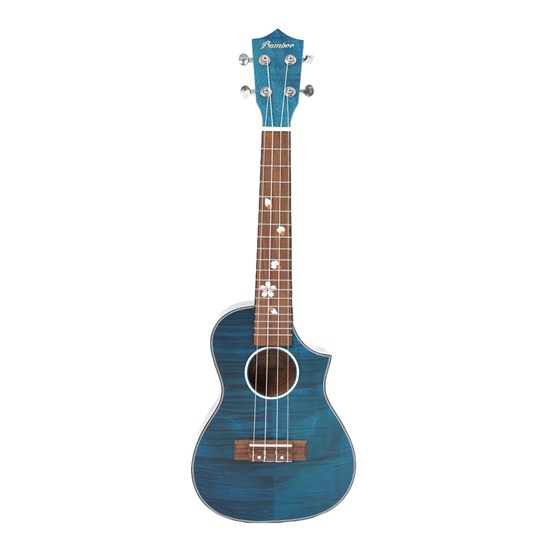 Bamboo Blossom Line Blue Concert Ukulele with Bag