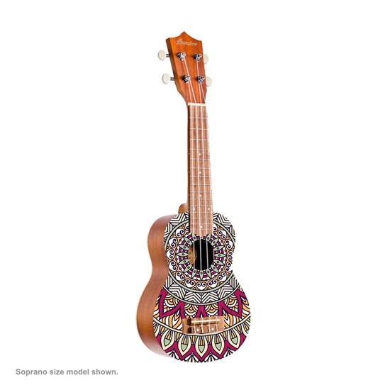 Bamboo Mandala Line Deep Ocean Concert Ukulele with Bag