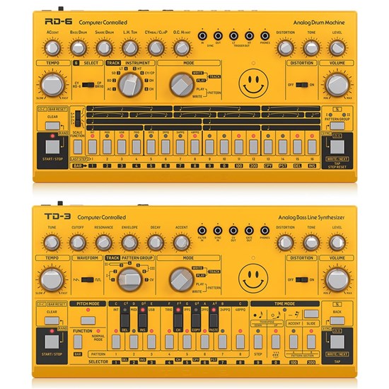 Behringer Acid Pack w/ RD6 Drum Machine & TD3 Bass Line Synth (Yellow)