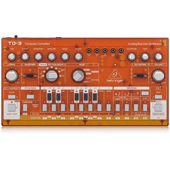 Behringer TD3 Analog Bass Line Synth w/ VCO, VCF & 16-Step Sequencer (Tangerine)