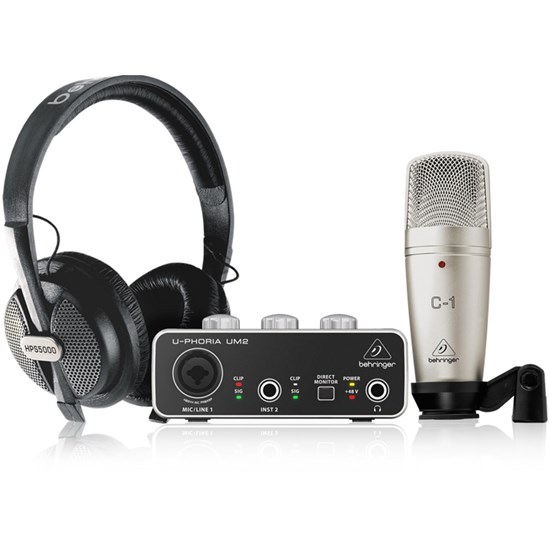 Behringer U-Phoria Studio Recording/Podcasting Bundle w/ Interface, Mic & Headphones