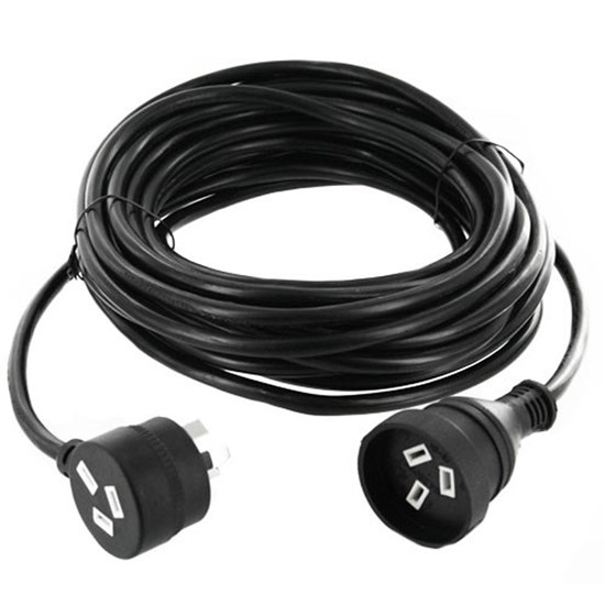 10m Piggy-Back Power Extension Lead  (Black)