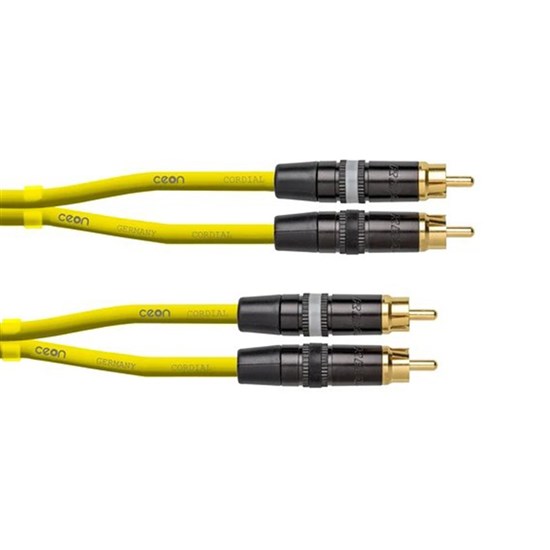 Cordial Ceon REAN 2x RCA Gold to 2x RCA Gold Cable (0.6m) (Yellow)