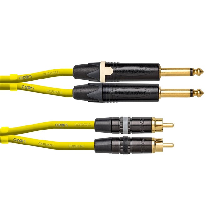 Cordial Ceon REAN 2x RCA Gold to 2x NEUTRIK Plug 1/4