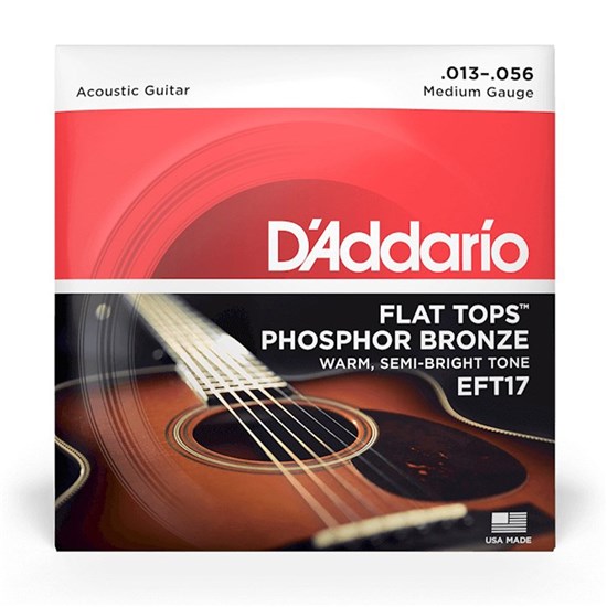 D'Addario EFT17 Flat Top Phosphor Bronze Acoustic Strings - Medium (13-56)