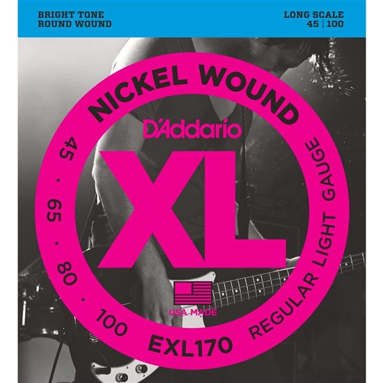 D'Addario EXL170 Nickel Wound Bass Guitar Strings - Light Long Scale (45-100)