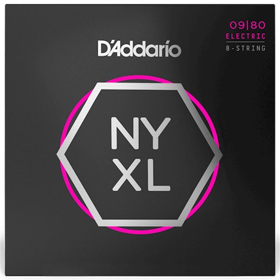 D'Addario NYXL0980 Nickel Wound 8-String Electric Guitar Strings - Super Light (09-80)