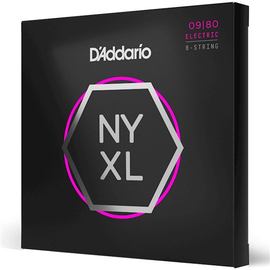 D'Addario NYXL0980 Nickel Wound 8-String Electric Guitar Strings - Super Light (09-80)