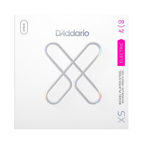 D'Addario XSE0942 XS Coated Nickel Plated Steel Electric 3-Pack - Super Light (9-42)