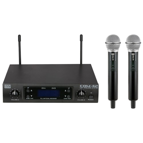 DAP Audio COM-42 UHF Dual Handheld Wireless Microphone System