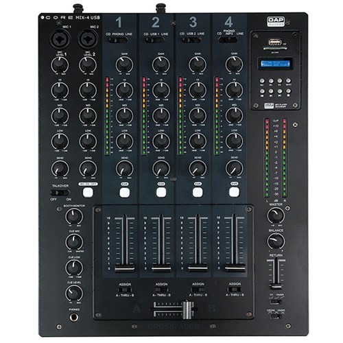 DAP Audio CORE MIX-4 USB 4-Channel DJ Mixer w/ USB Audio Interface