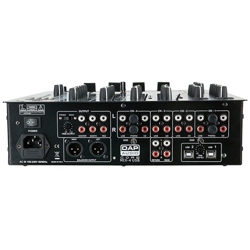 DAP Audio CORE MIX-4 USB 4-Channel DJ Mixer w/ USB Audio Interface