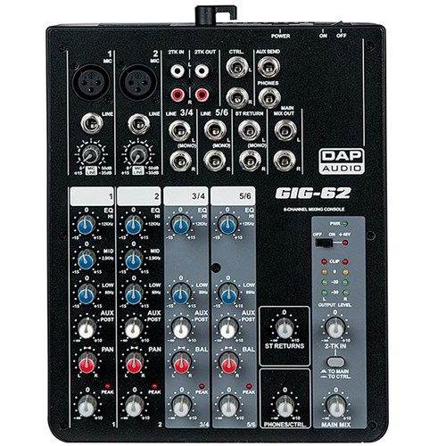 DAP Audio GIG-62 6-Channel Live Mixer