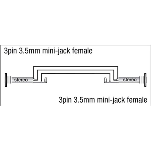 DAP Audio XGA-02 Xcaliber Series 3.5mm TRS(F) to 3.5mm TRS(F) Adapter (SINGLE)