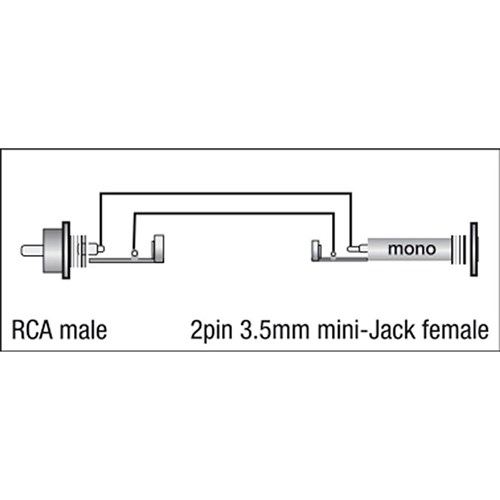 DAP Audio XGA-04 Xcaliber Series 3.5mm TS(F) to RCA(M) Adapter (SINGLE)