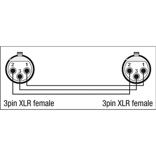 DAP Audio XGA-21 Xcaliber Series 3-Pin XLR(F) to 3-Pin XLR(F) Adapter (SINGLE)