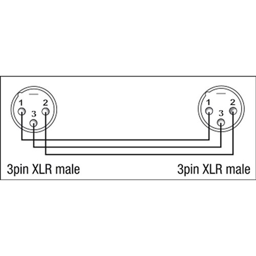 DAP Audio XGA-25 Xcaliber Series 3-Pin XLR(M) to 3-Pin XLR(M) Adapter (SINGLE)