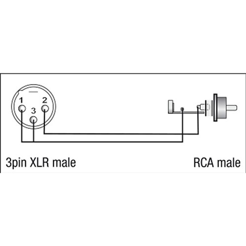 DAP Audio XGA-32 Xcaliber Series 3-Pin XLR(M) to RCA(M) Adapter (SINGLE)