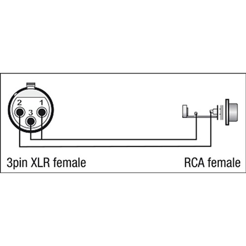 DAP Audio XGA-33 Xcaliber Series 3-Pin XLR(F) to RCA(F) Adapter (SINGLE)