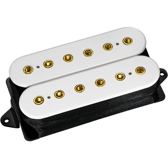 DiMarzio Evolution F Spaced Neck Humbucker Pickup w/ Gold Poles (White)