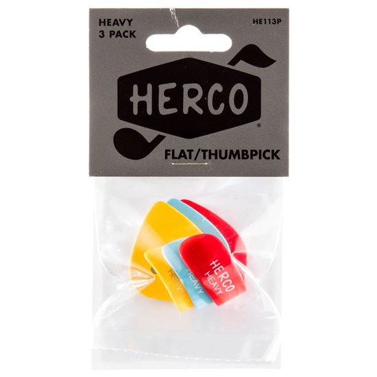 Herco HE113P Heavy Thumbpicks - 3-Pack (Yellow, Red, Blue)