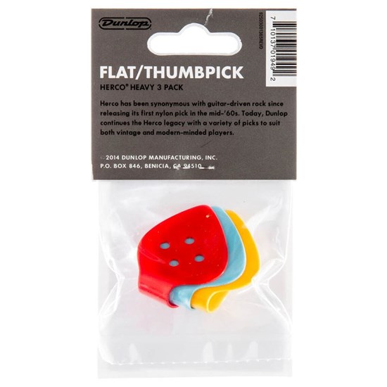 Herco HE113P Heavy Thumbpicks - 3-Pack (Yellow, Red, Blue)