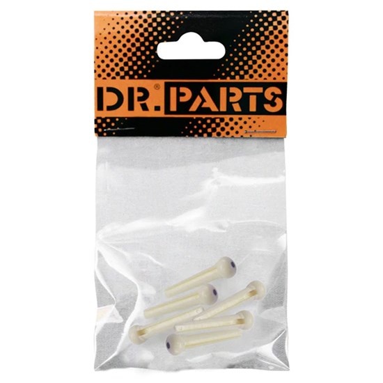 Dr Parts Plastic Bridge Pin Set for Steel String Acoustic Guitars (6) (Ivory)