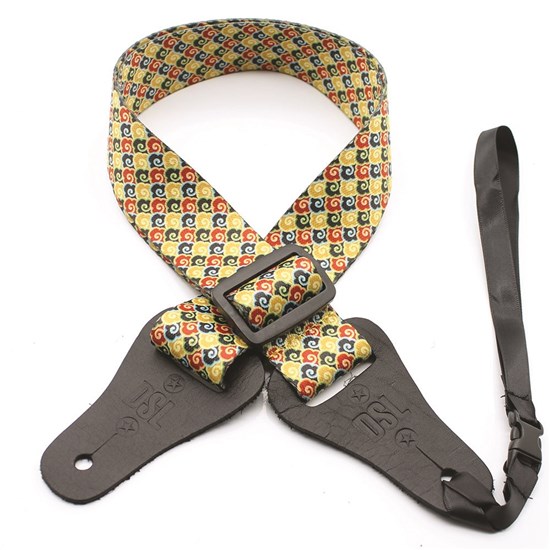 DSL Ukulele Strap (Yellow Print, 1 1/2