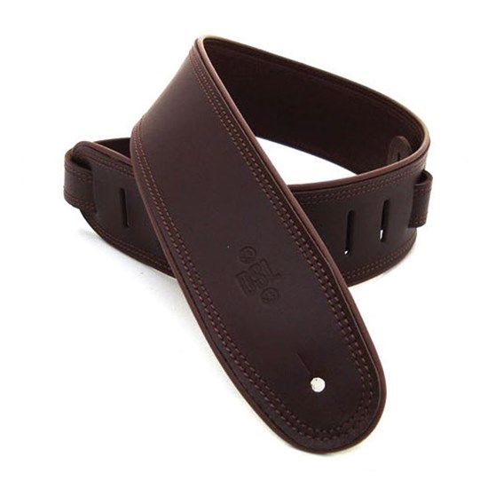 DSL GEP Series Rolled Edge Guitar Strap (Saddle Brown, Brown Backing, 2.5