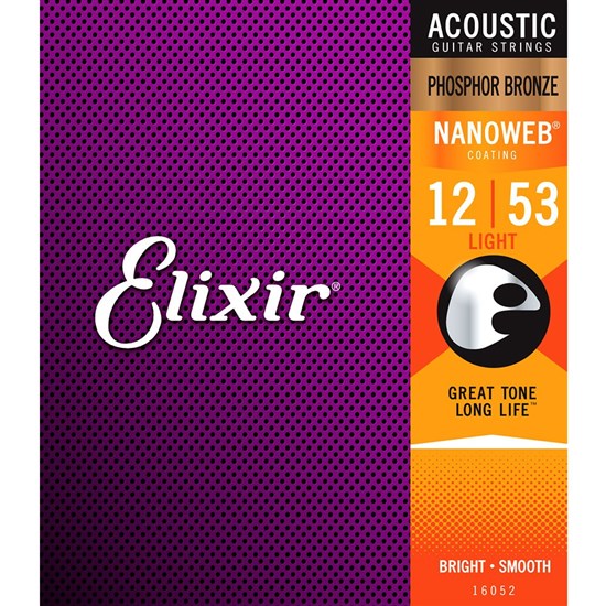 Elixir 16052 Acoustic Phosphor Bronze w/ Nanoweb Coating - Light (12-53)