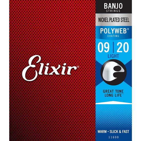 Elixir 11600 Banjo Nickel Plated Steel w/ Polyweb Coating - Light (09-20)