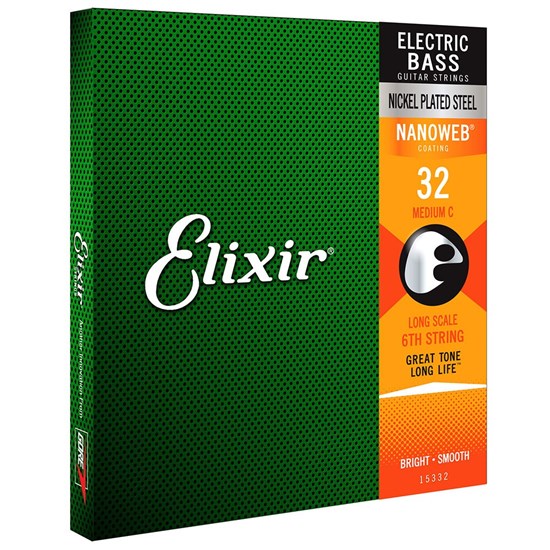 Elixir 15332 Nanoweb Electric Bass Guitar Single Strings (0.032)